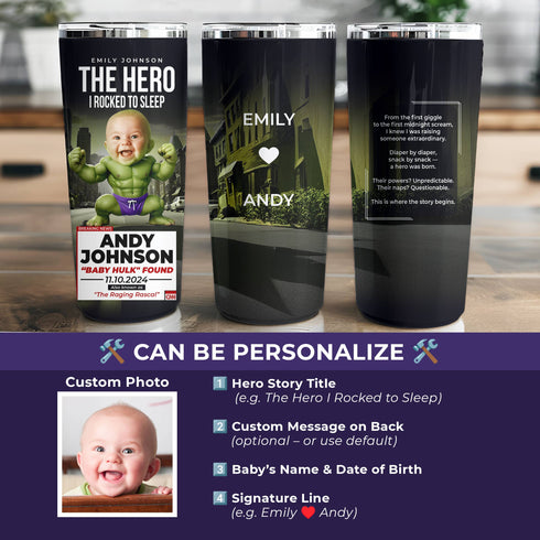 Personalized Baby Hulk Tumbler – Funny CNN Parody Gift for Superhero Moms